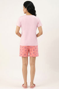 Zivame Farm Lore Knit Cotton Short Set - Light Pink — thumbnail 4